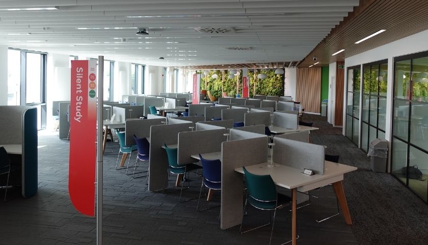 Image of the c floor study area in the new extension.