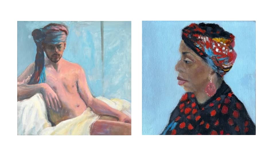 Portraits by artist Margaret Lloyd from her exhibition at Lancaster University Library