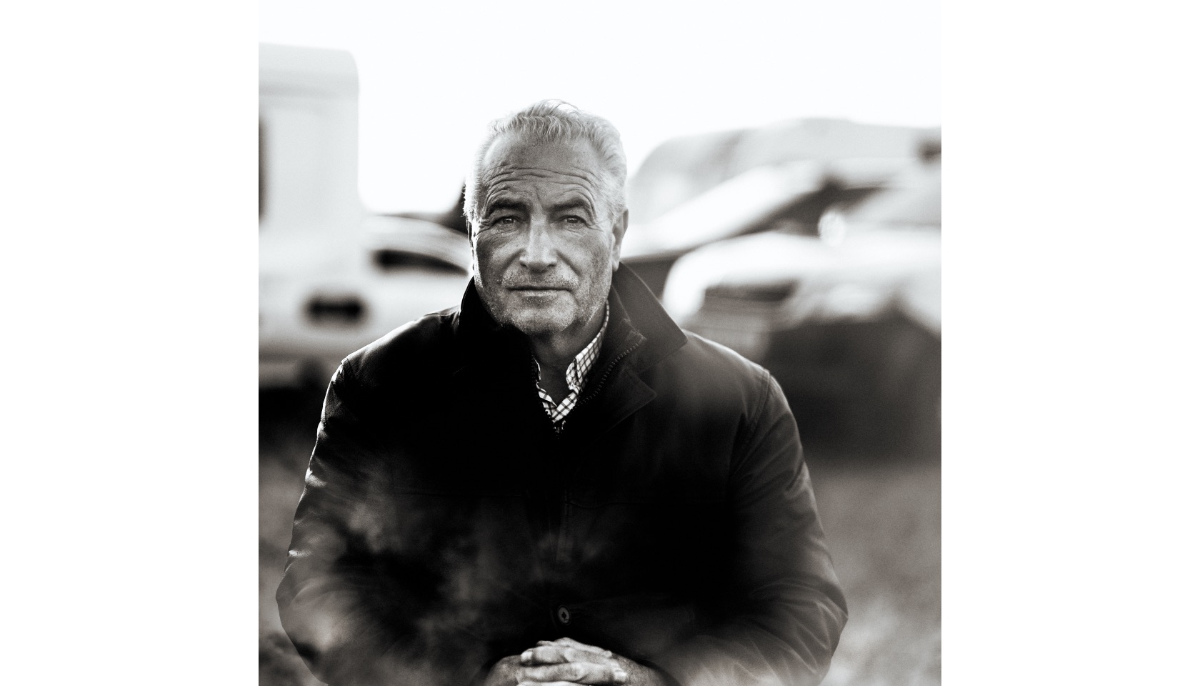 A man in a dark jacket