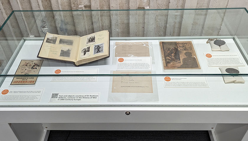 Exhibition 10 Steps to Genocide for Holocaust Memorial Day by Lancaster University Library. 