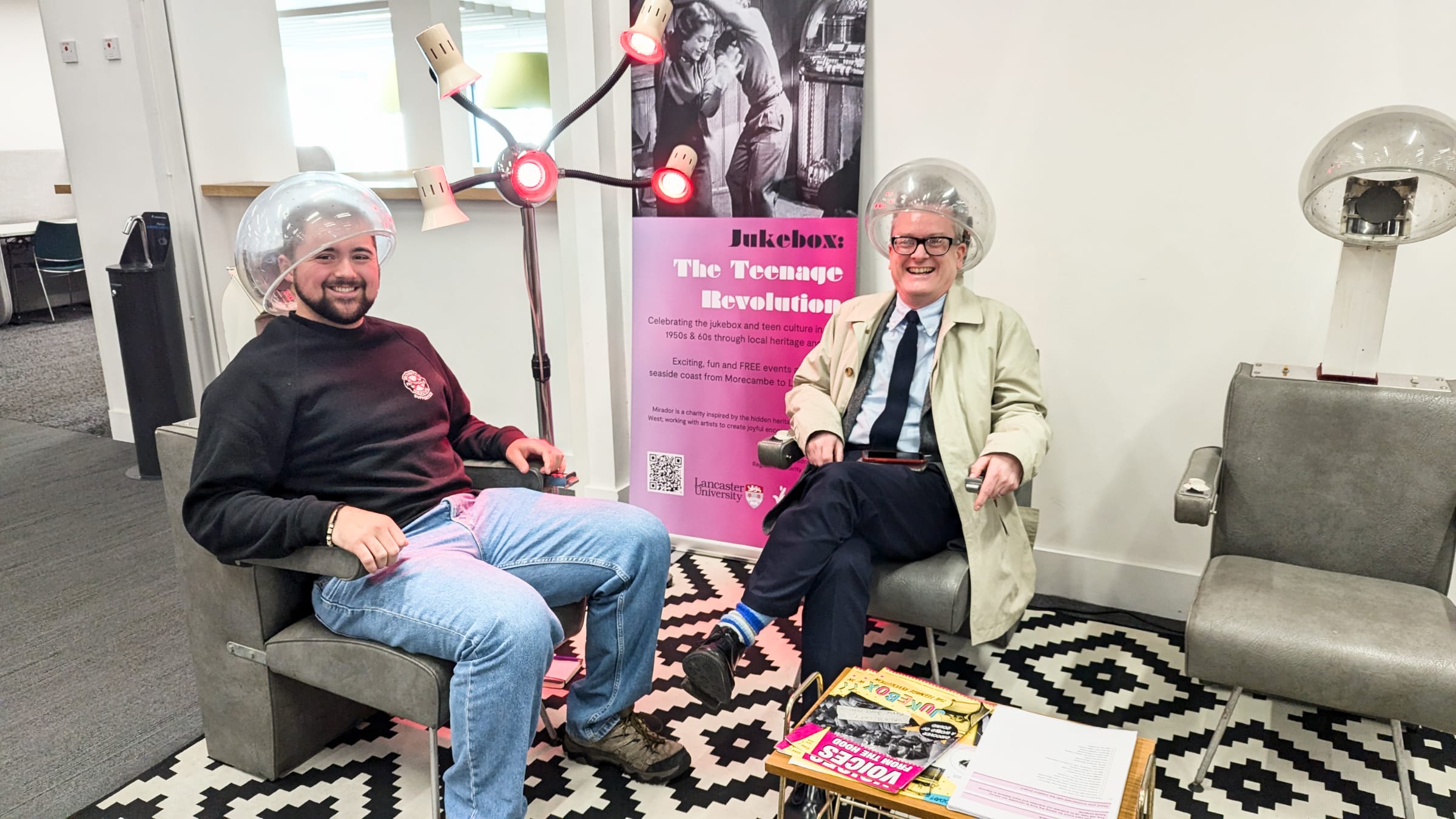 Interactive art exhibit in the Library as part of the Jukebox: The Teenage Revolution project