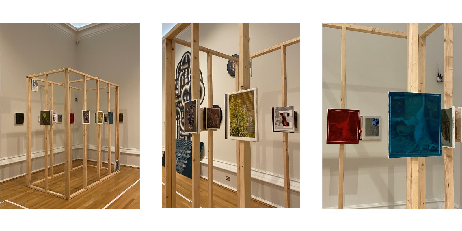 Three images of James Quin's artwork 'Solaris Suit'