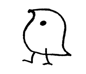 A hand-drawn bird