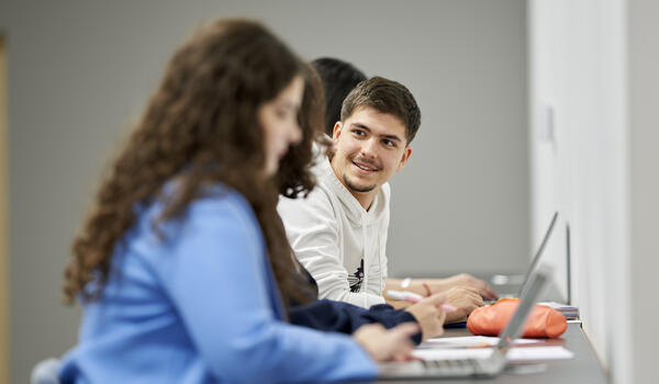 Student at a computer