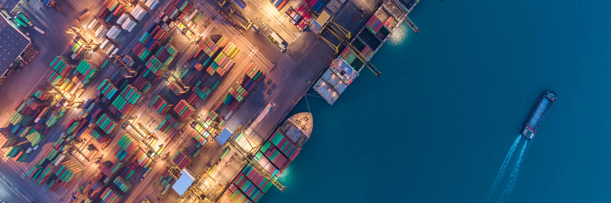 Shipping haulage ariel view