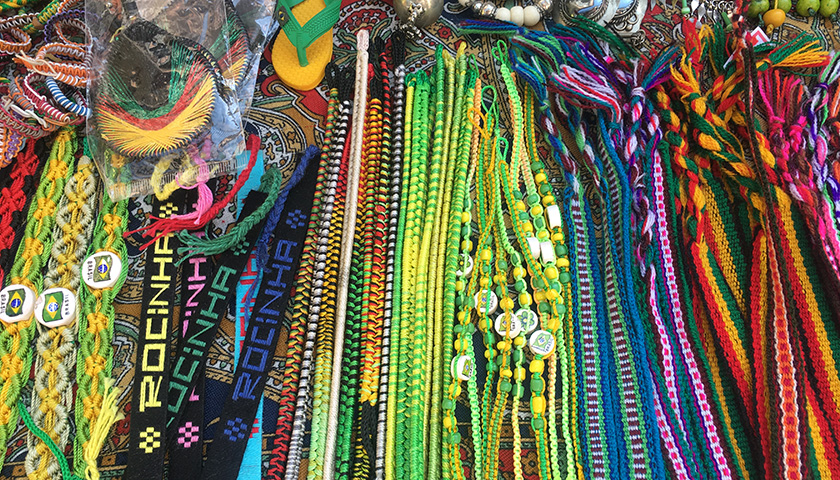 Local crafts on sale in Rocinha.