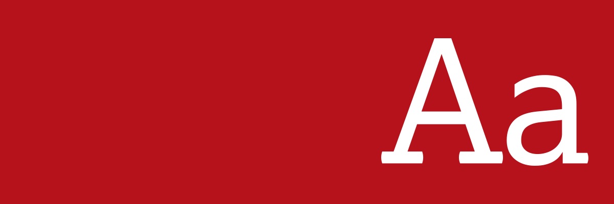 An upper and lower case A on a red background