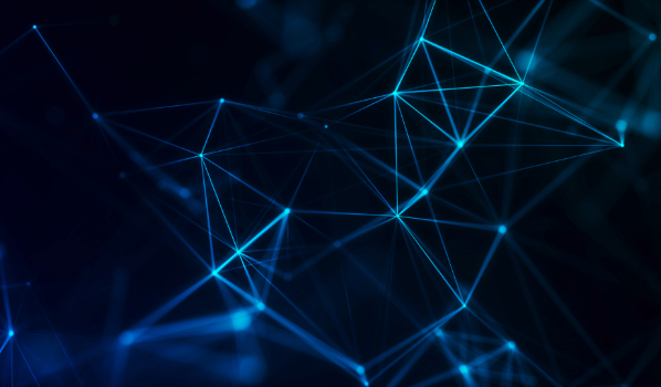 Digital network with nodes connected by lines.