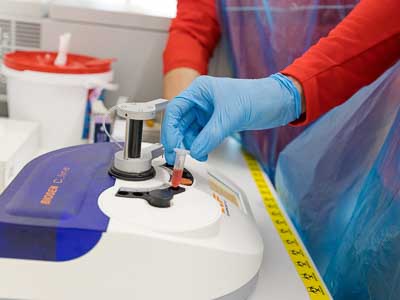 Blood analysis using an EKG machine