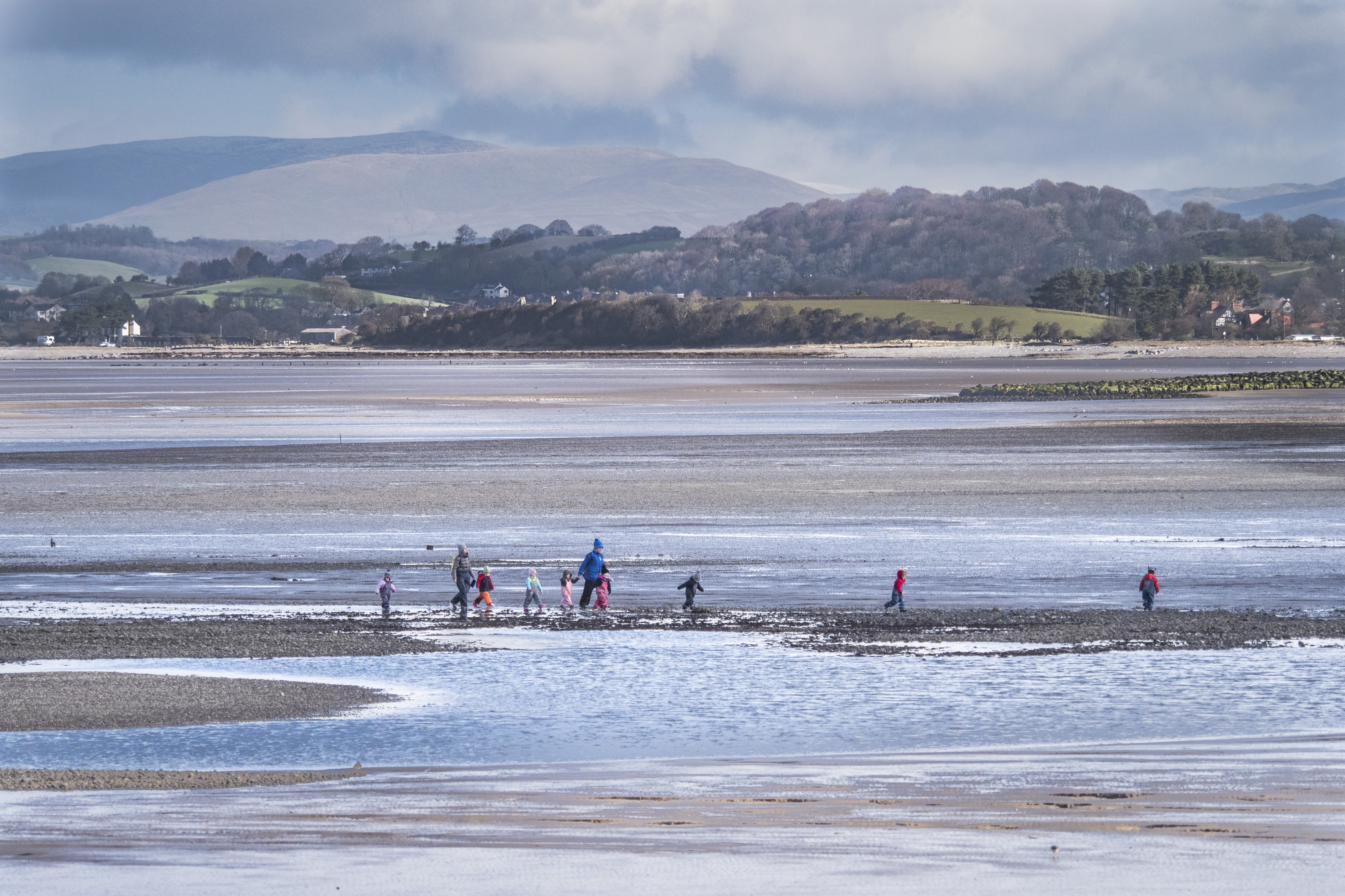children learning on the beach in morecambe