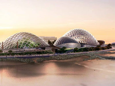 Glass domes of an Eden Project.