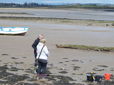 Two people on a beach