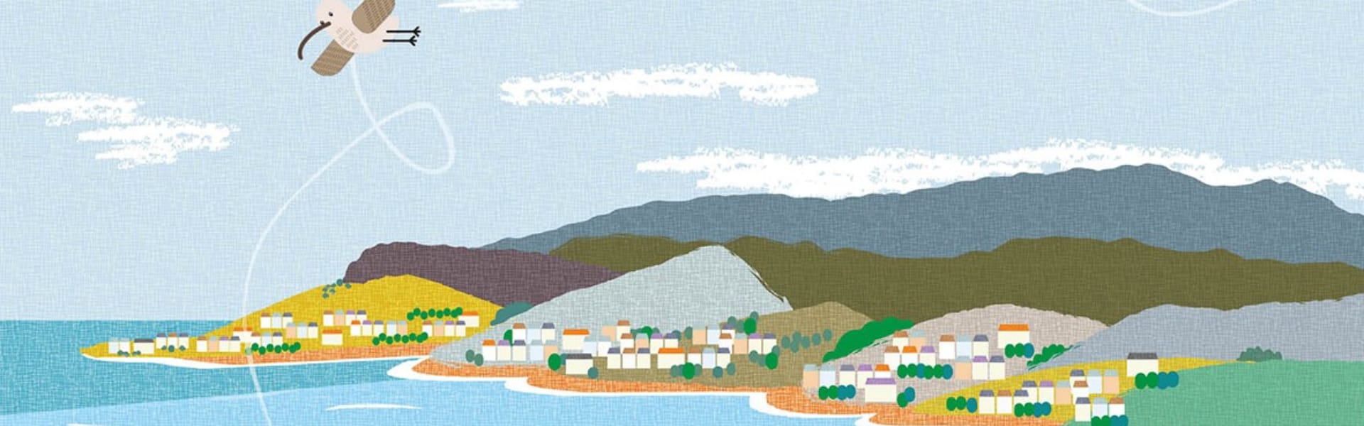 A group of primary school children standing outside a garden shed.