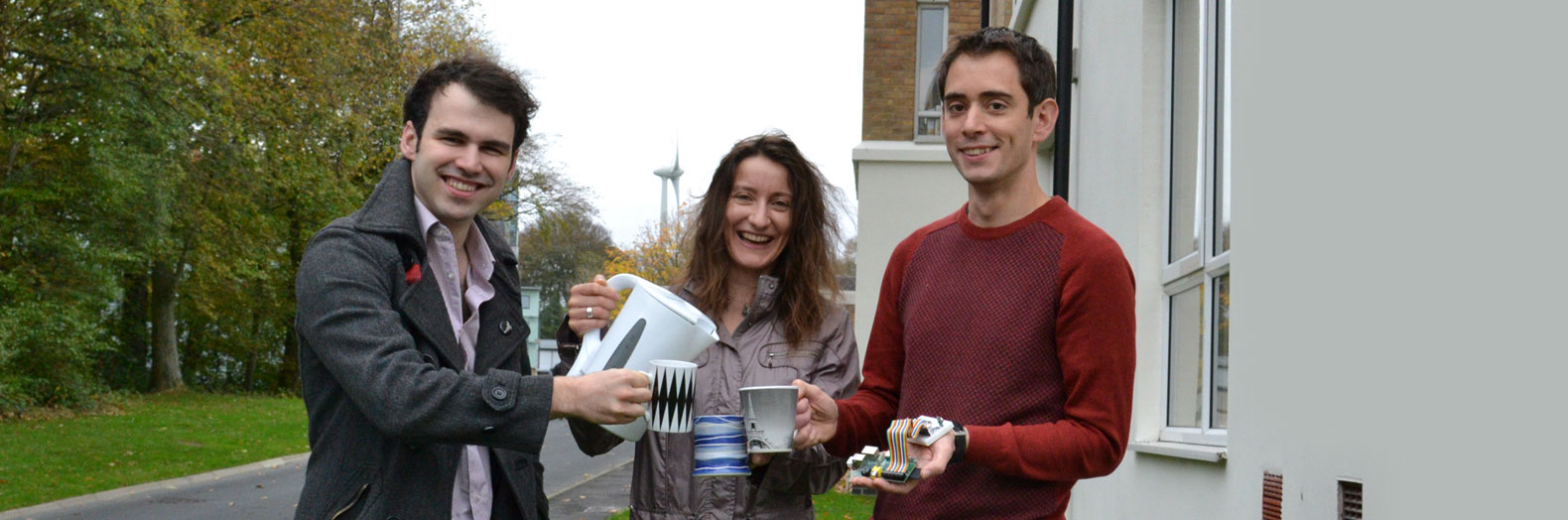 The perfect time for a cuppa&hellip;when the wind blows. From left: Dr Pete Newman, Dr Maria Angela Ferrario and Dr Will Simm