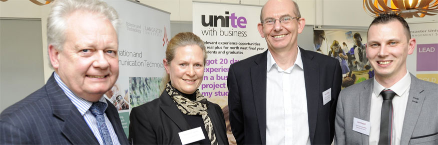 Lancaster MP Eric Ollerenshaw (left) with Sharon Crane and Mark Diggle
