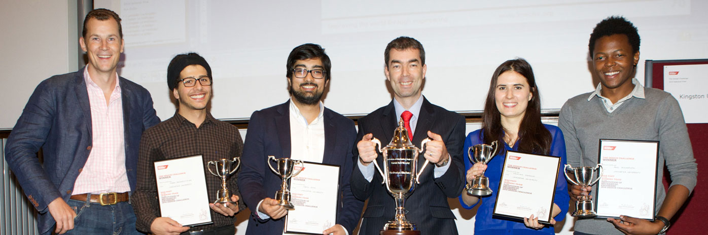 From left to right: Will Butler-Adams, Panos Megerditchian, Adeel Irfan, Stephen Quayle, Kristina Zinenco, Paul Muchatuta