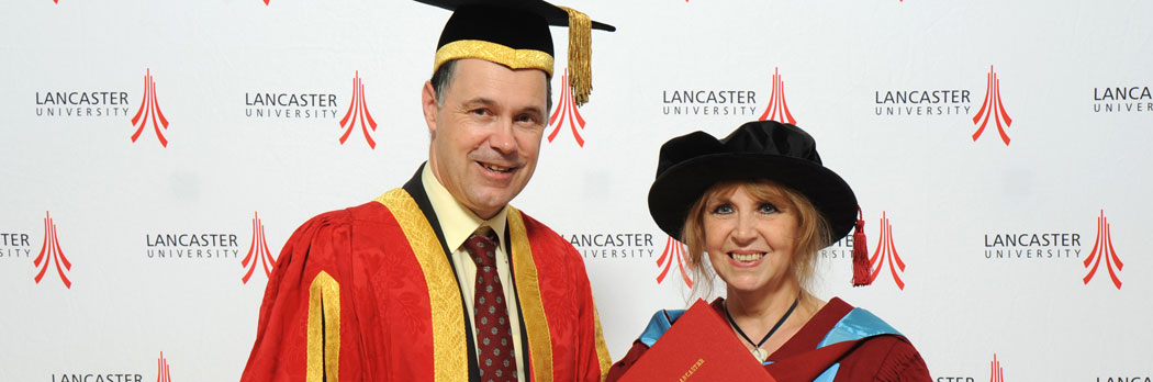 Carol Birch DLitt with the Vice-Chancellor Professor Mark E.Smith