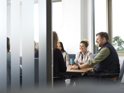 group of people on a course