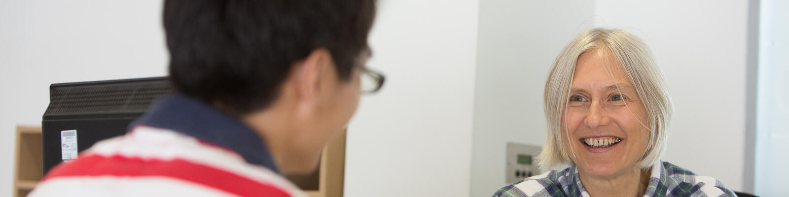 Student receiving one-to-one support