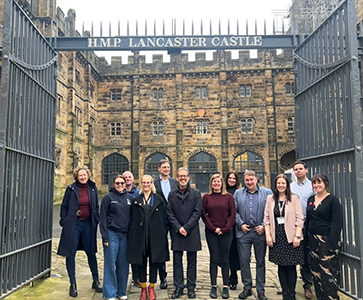 Picture of N8 RCE Group at their annual meeting in 2024 held within Lancaster Castle. 