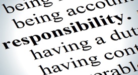 A dictionary page focused on the word responsibility