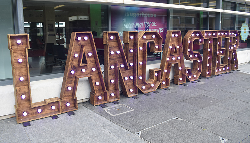 Large illuminated Lancaster sign 