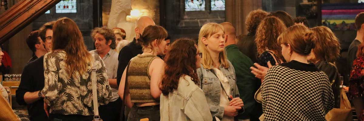 End-of-year social event for students and tutors at Lancaster's ancient Priory