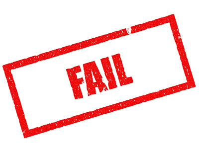 An image of a sign that says 'fail' in red letters