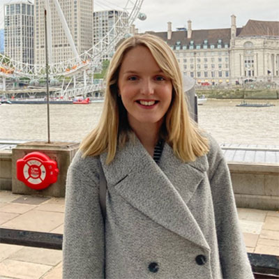 photograph of Sophie with London eye in background