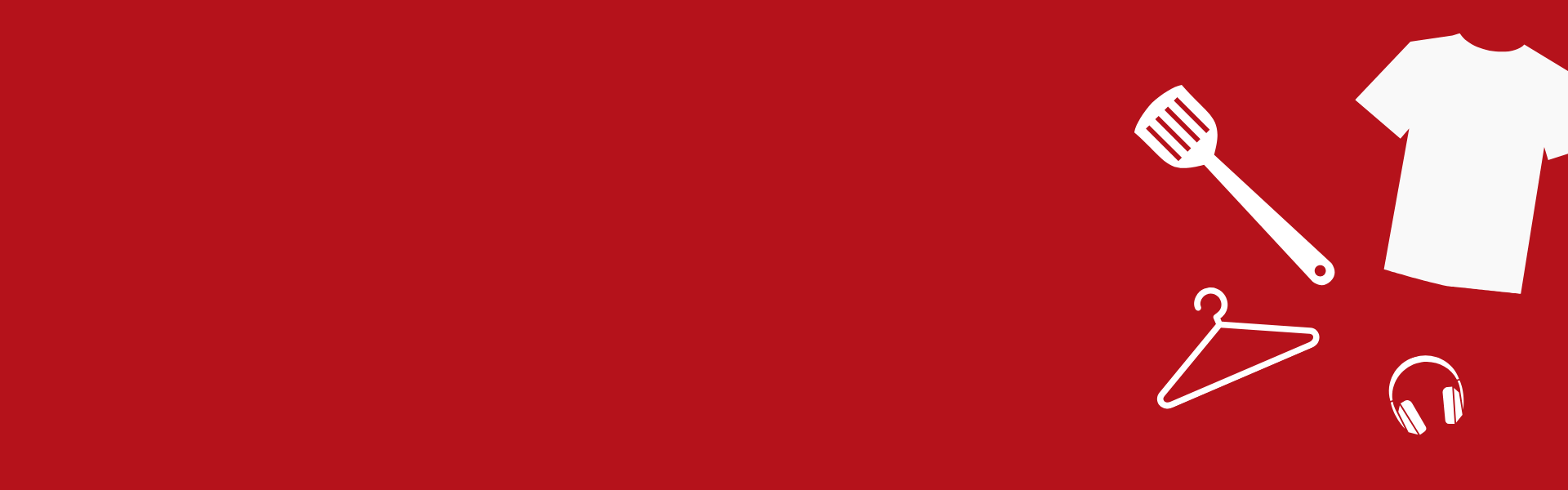 Red background image with white t-shirt icon