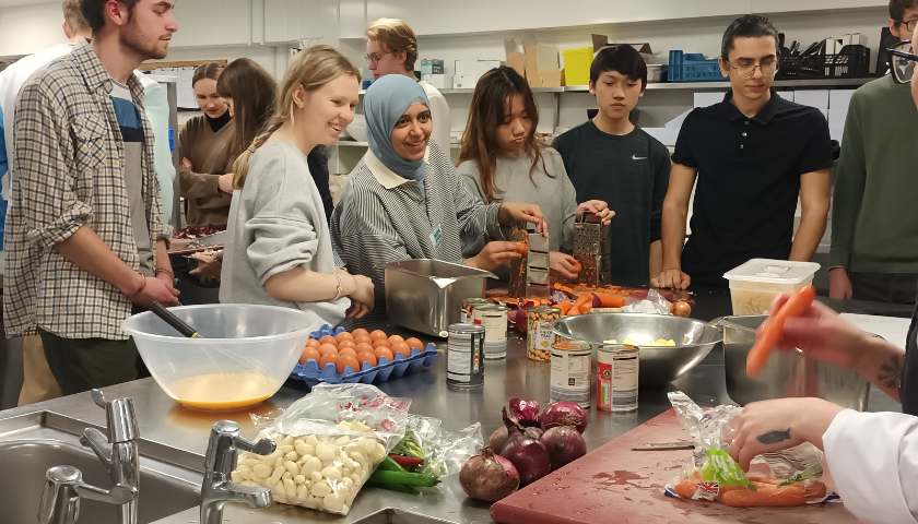 Students in a cooking class