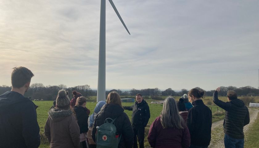 Staff tour of the Wind Turbine