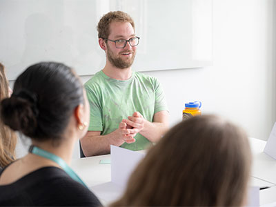 Students sat together studying
